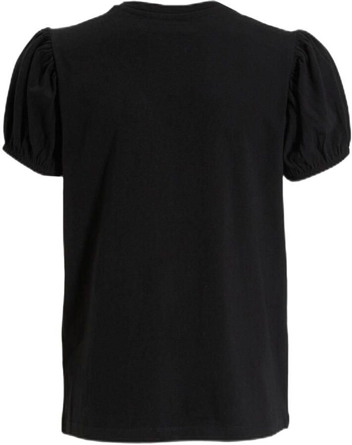 Anytime T-shirt met pofmouwen zwart