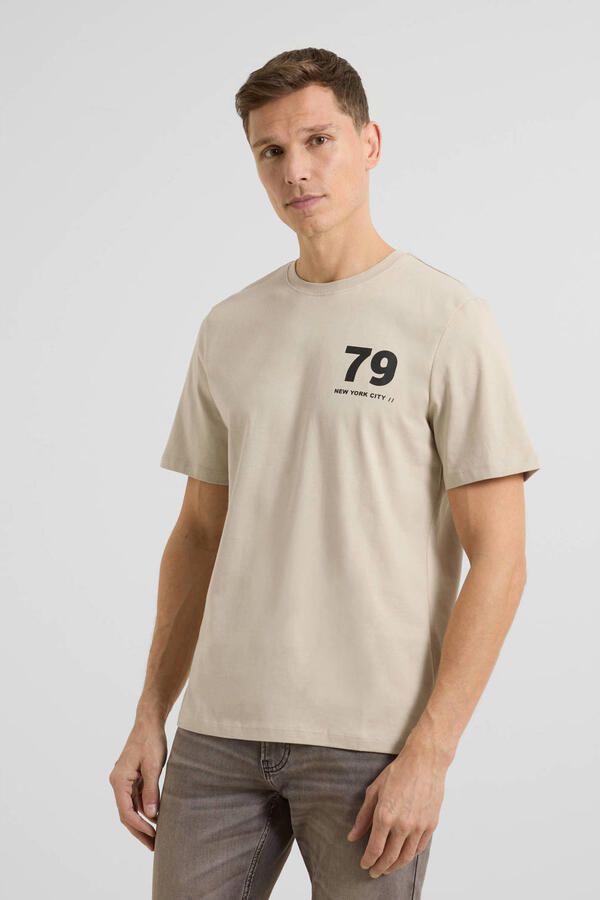 Anytime T-shirt met printopdruk beige - Foto 5