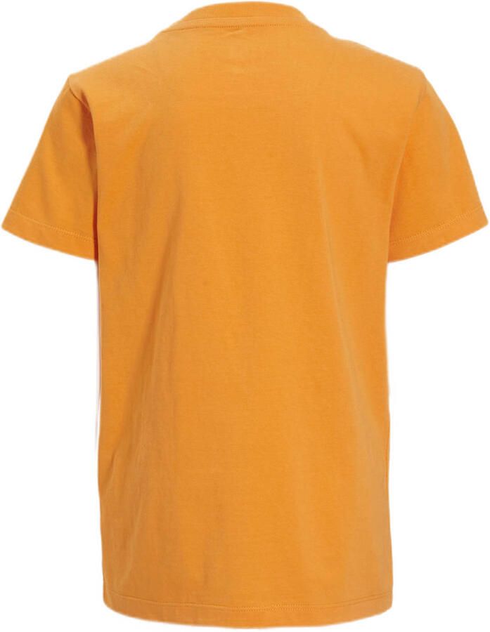 Anytime T-shirt met printopdruk oranje Katoen Ronde hals 110 116