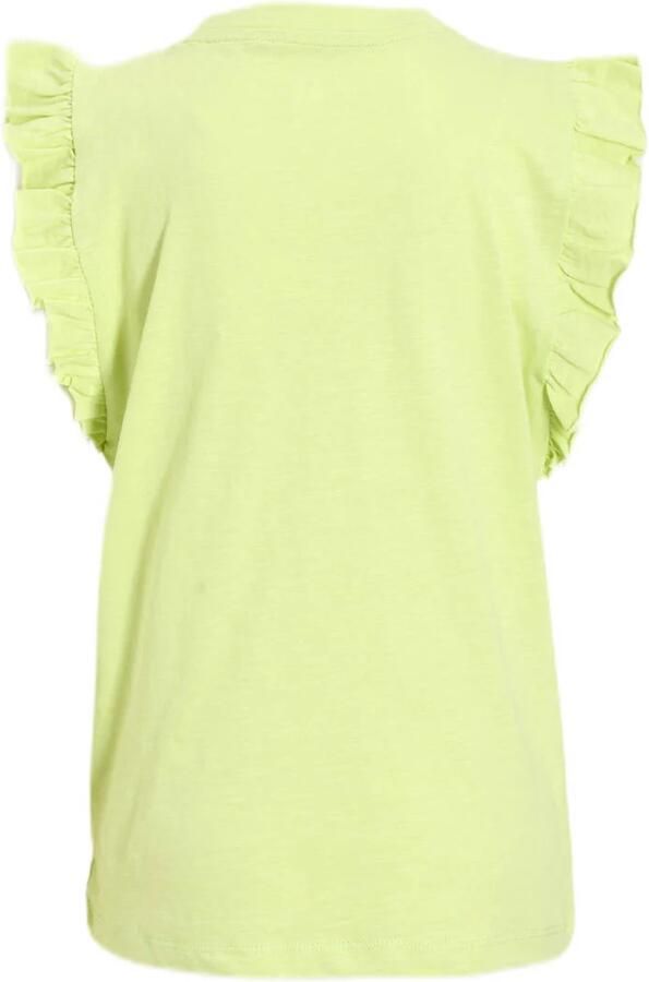 Anytime T-shirt met ruffle limegroen - Foto 2