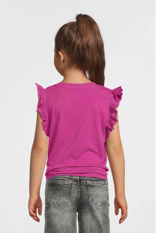 Anytime T-shirt met ruffle magenta - Foto 3