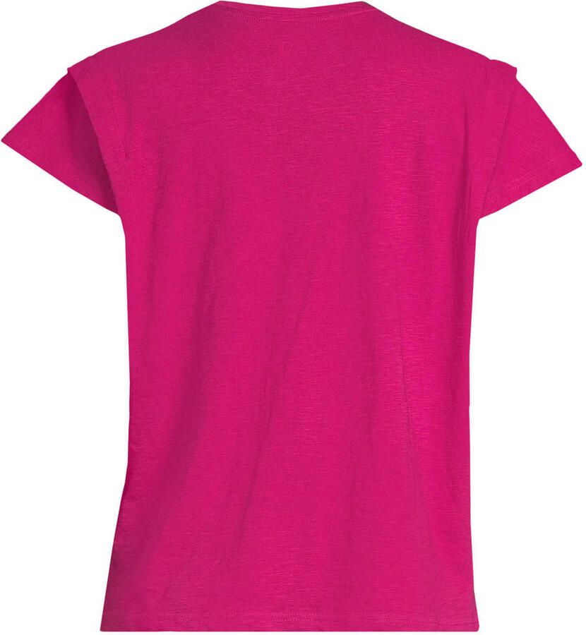 Anytime T-shirt met schouder detail fuchsia - Foto 2