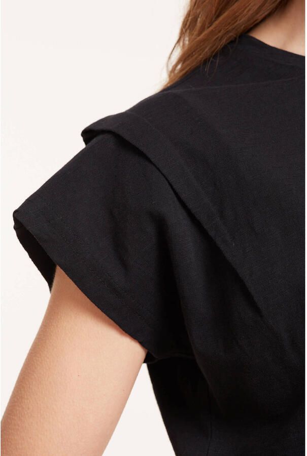 Anytime T-shirt met schouder detail zwart - Foto 3