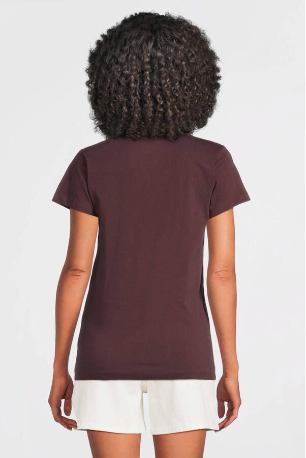 Anytime T-shirt met V-hals donkerbruin - Foto 2