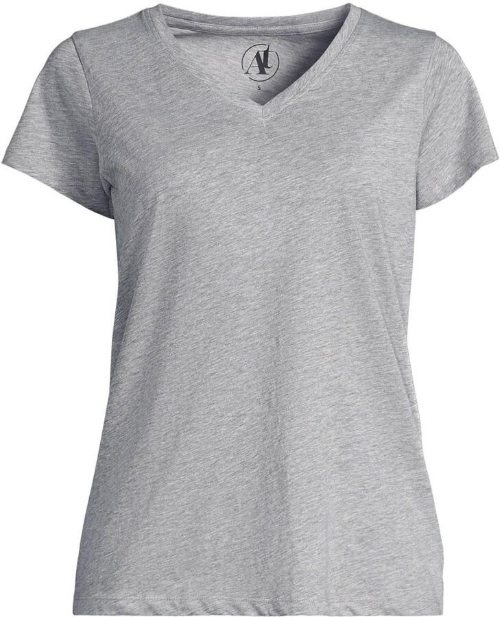 Anytime T-shirt met V hals grijs
