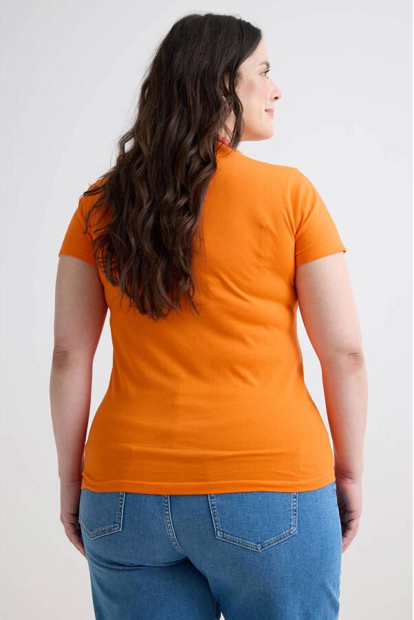 Anytime T-shirt met V-hals oranje - Foto 2