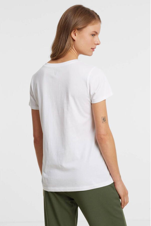 Anytime T-shirt met V-hals wit - Foto 3