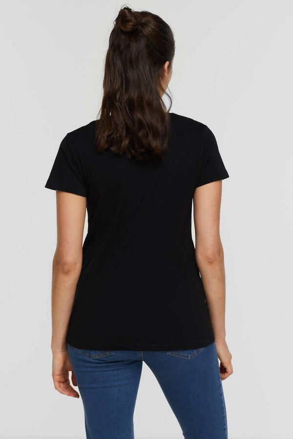 Anytime T-shirt met V-hals zwart - Foto 3