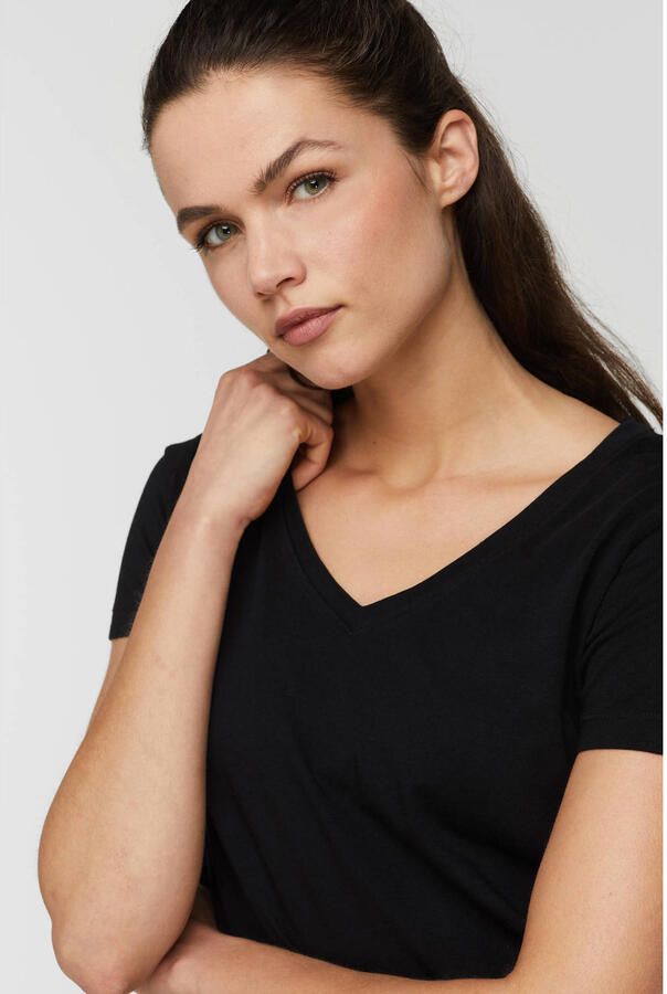 Anytime T-shirt met V-hals zwart - Foto 2
