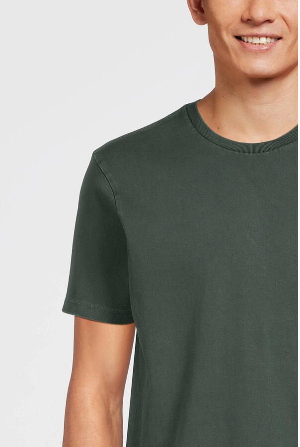 Anytime T-shirt met waseffect khaki - Foto 2