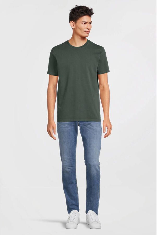 Anytime T-shirt met waseffect khaki - Foto 3