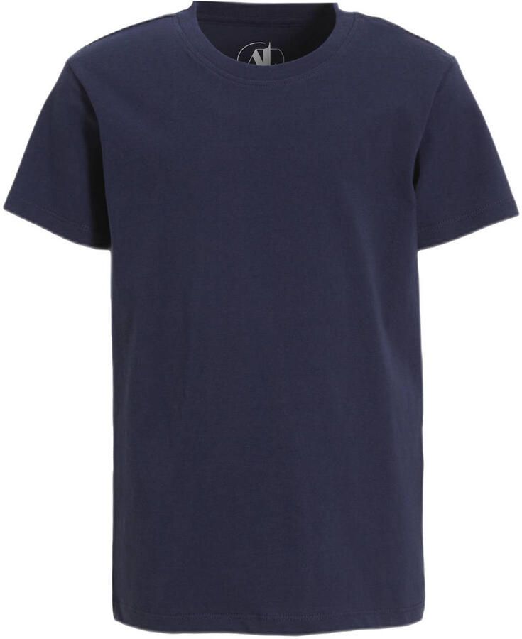 Anytime T-shirt navy Blauw Jongens Katoen Ronde hals Effen 146 152