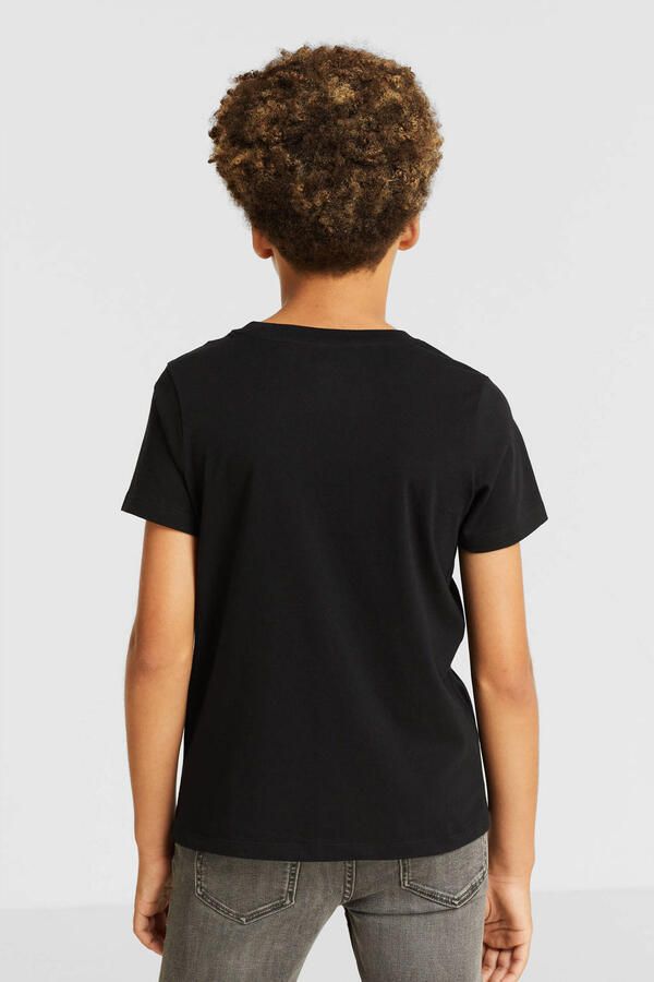 Anytime T-shirt zwart Jongens Katoen Ronde hals Effen 134 140