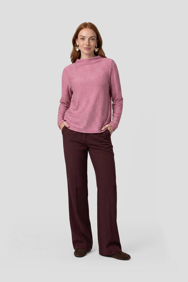 Anytime tailored wide leg broek bordeaux