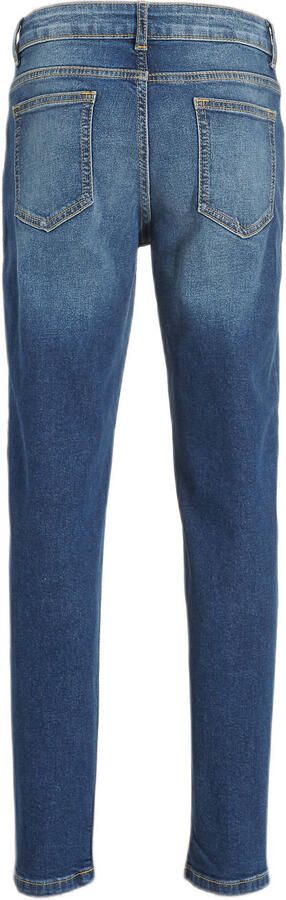 Anytime tapered slim fit jeans donkerblauw Jongens Denim Effen 104