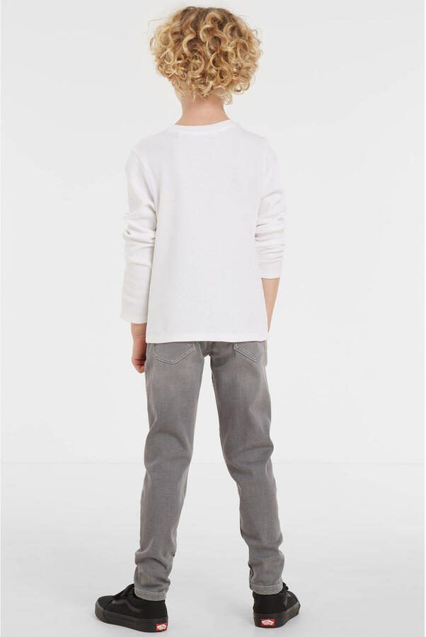 Anytime tapered slim fit jeans grijs Jongens Denim Effen 122 - Foto 3