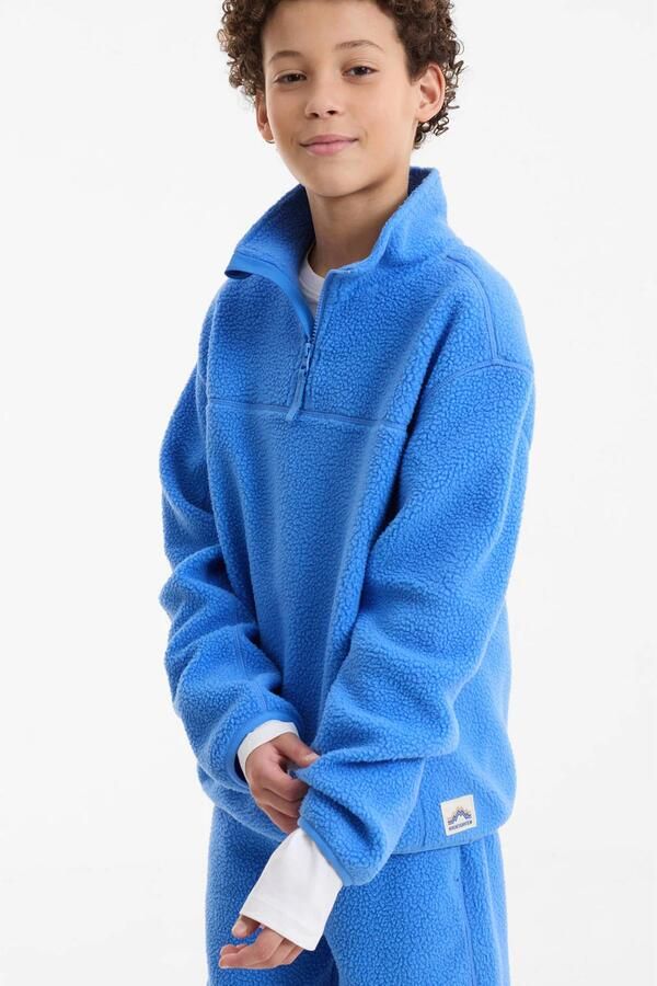 Anytime teddy fleece schipperstrui blauw - Foto 2