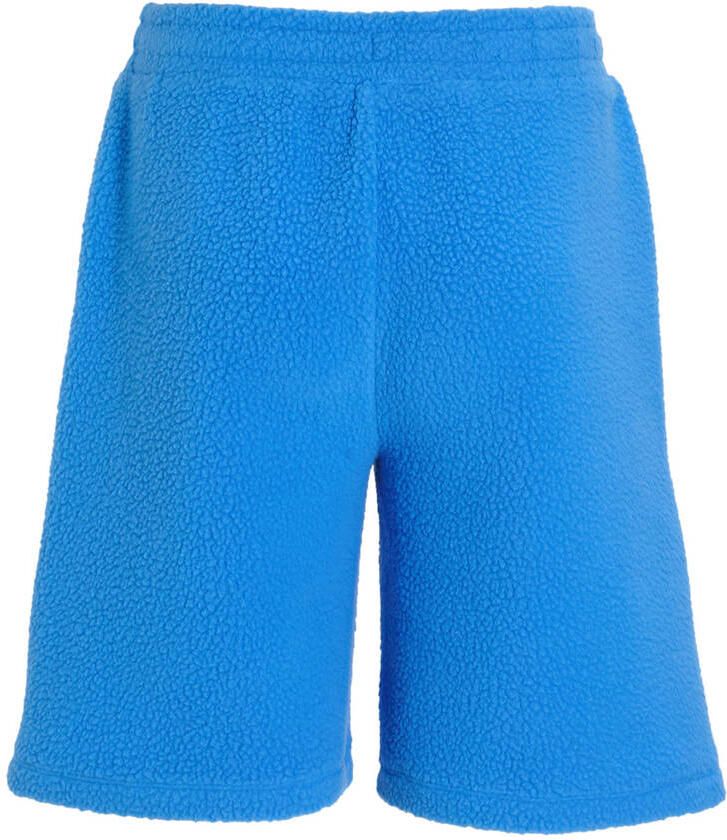 Anytime teddy fleece short blauw