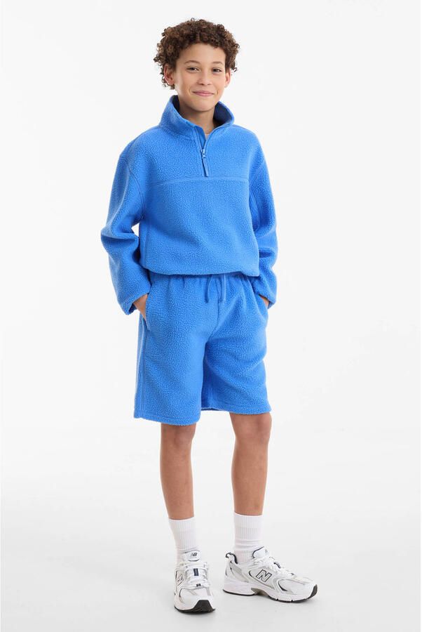 Anytime teddy fleece short blauw - Foto 3