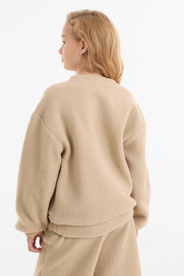 Anytime teddy fleece trui beige - Foto 3