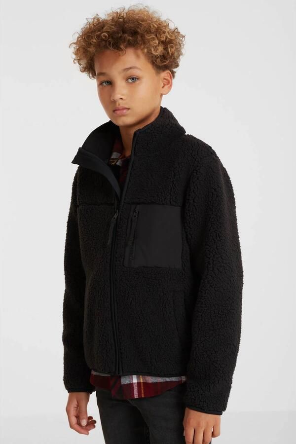 Anytime teddy fleece vest zwart Meerkleurig 110 116 - Foto 3
