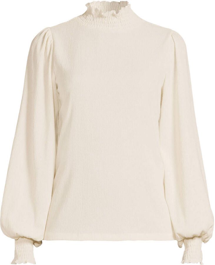 Anytime top met smockwerk off-white