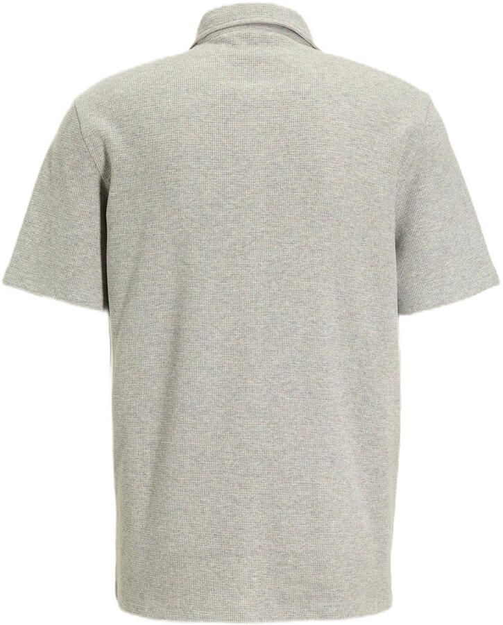 Anytime waffle shirt grijs melange
