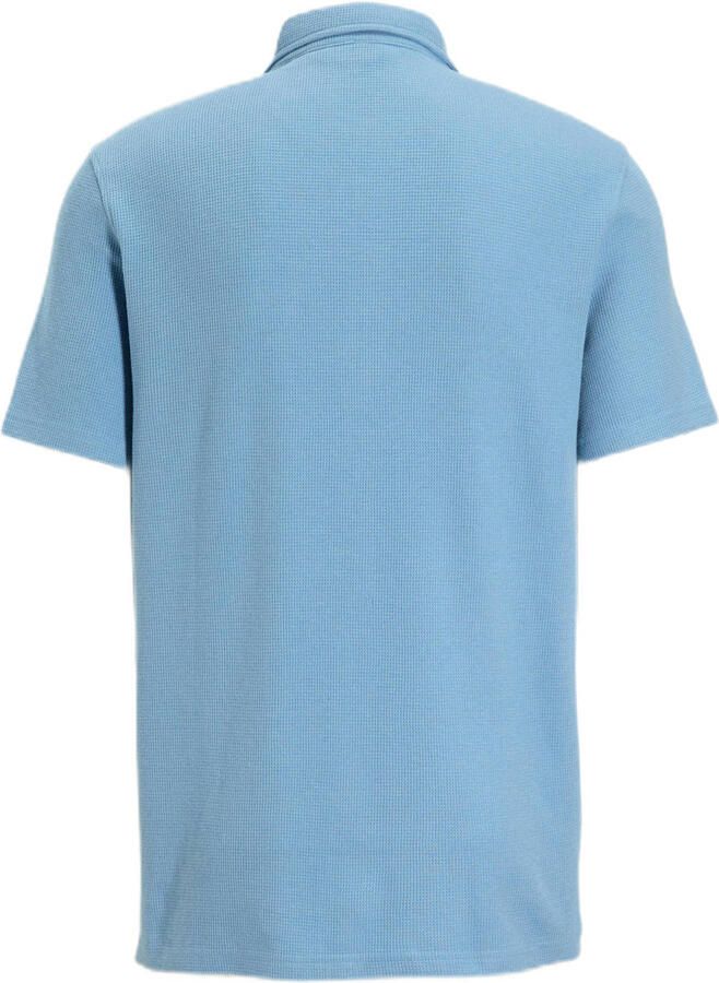 Anytime waffle shirt lichtblauw