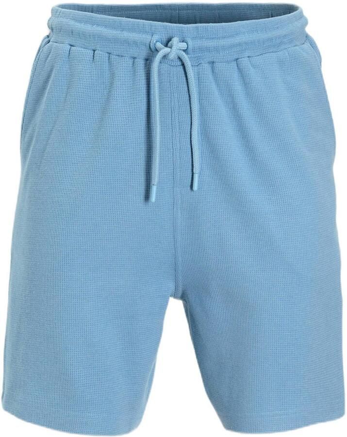 Anytime waffle short lichtblauw