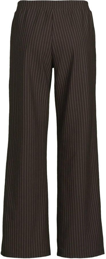 Anytime wide leg broek met contrast bies donkerbruin - Foto 3