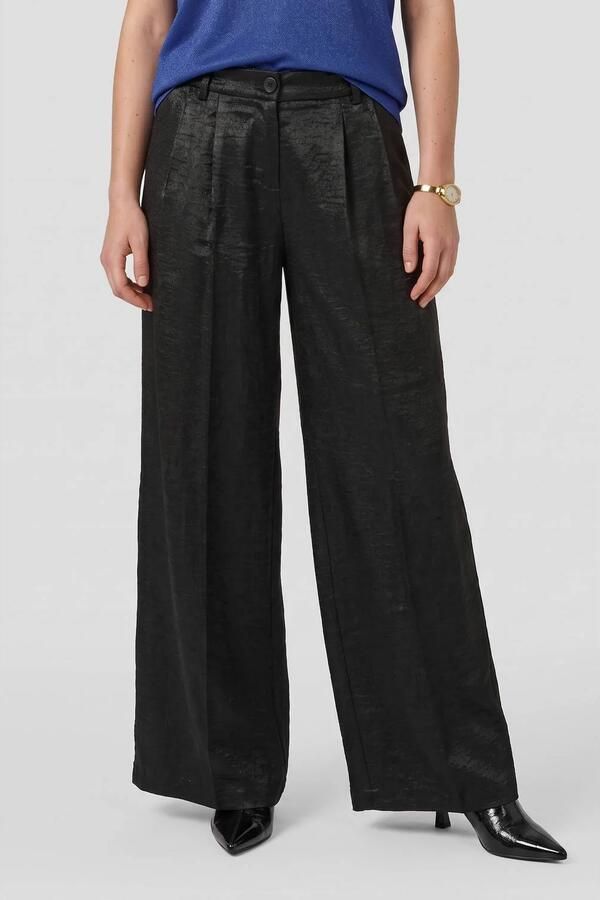 Anytime wide leg broek met glitters zwart