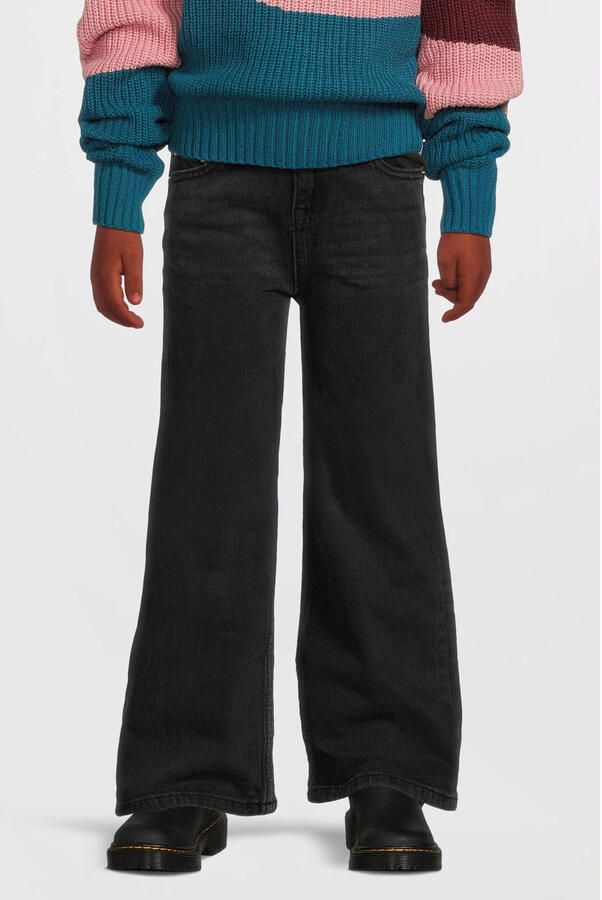 Anytime wide leg jeans zwart Meisjes Denim Effen - Foto 3