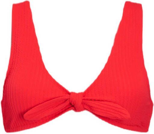 Anytime voorgevormde bikinitop met textuur koraal rood