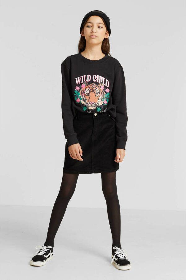 Anytime corduroy rok zwart Meisjes Katoen Effen 128
