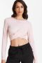 Anytime cropped sportshirt licht roze - Thumbnail 1