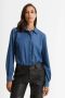 Anytime denim blouse met peter pan kraag blauw - Thumbnail 1