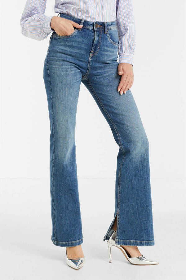 Anytime high waist flared jeans blauw