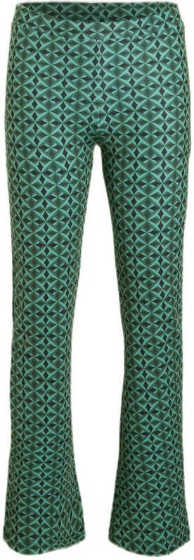 Anytime flared broek met all over print groen Meisjes Polyester All over print 122 128