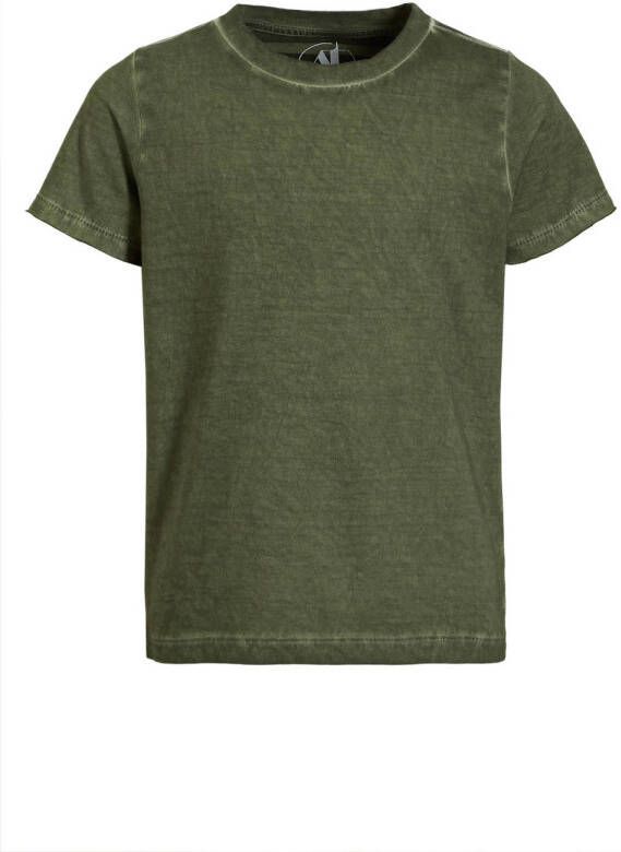 Anytime gestreepte T-shirt groen Jongens Katoen Ronde hals Streep 110 116