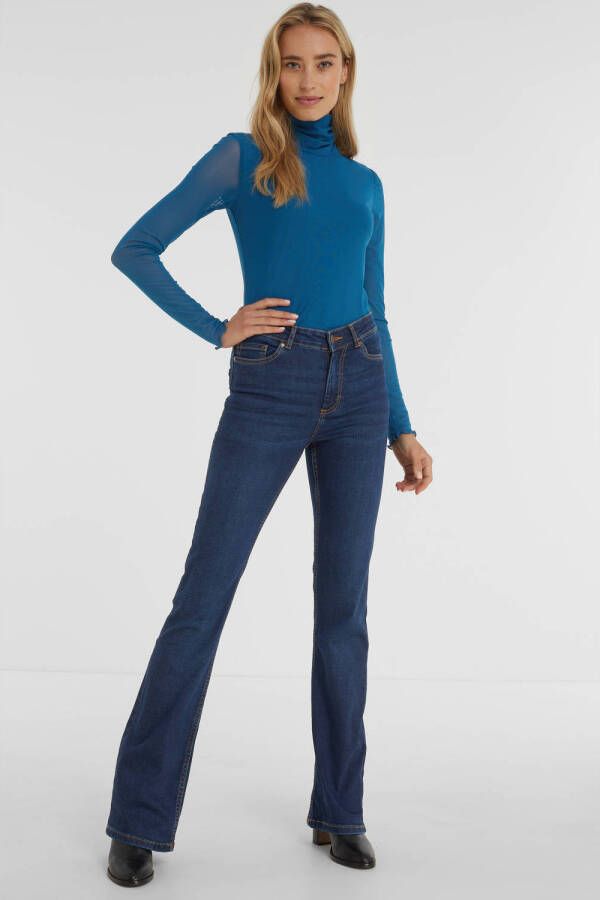 Anytime high rise flared jeans donkerblauw