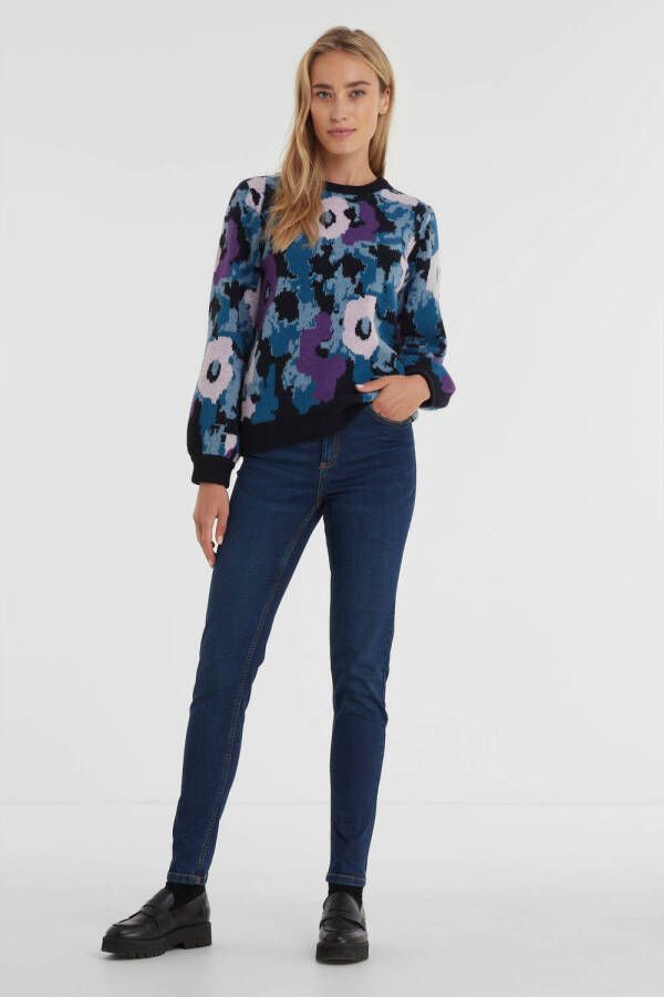 Anytime high rise skinny jeans donkerblauw