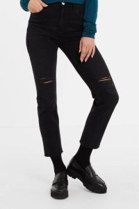 Anytime high rise straight fit jeans zwart