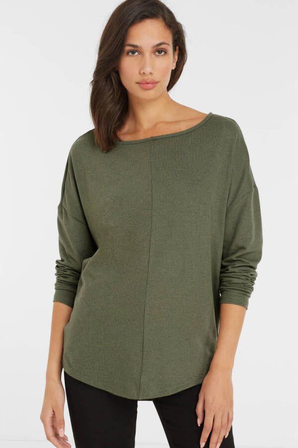 Anytime longsleeve top khaki melange
