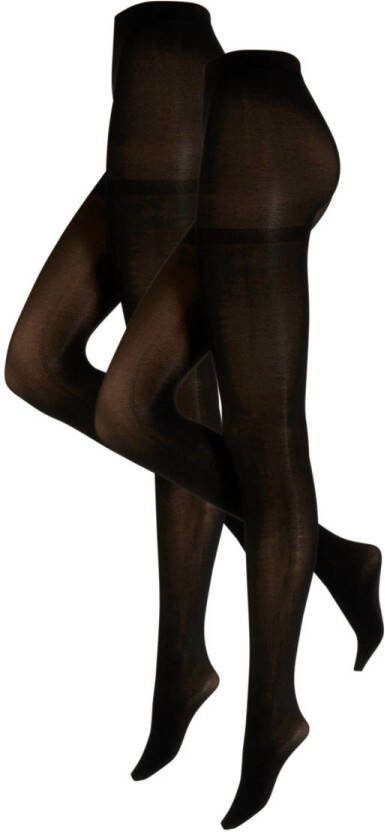 Anytime microfibre panty 60 denier zwart (set van 2)