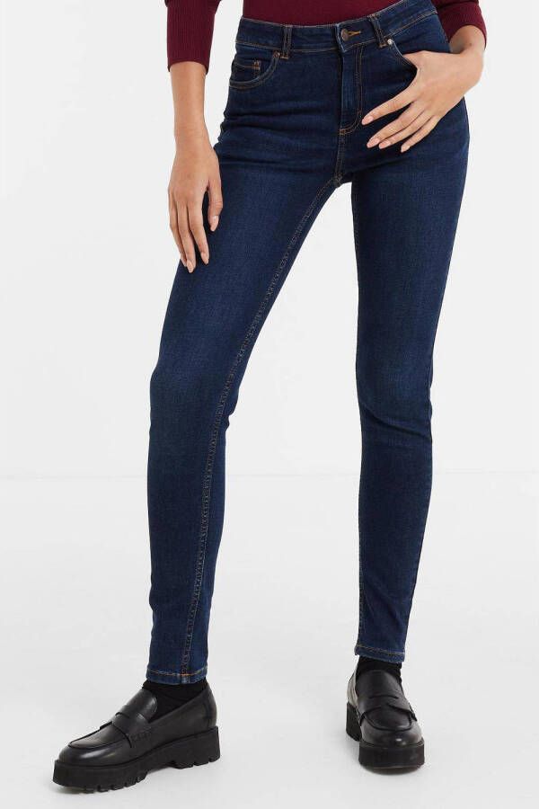 Anytime mid rise skinny jeans donkerblauw