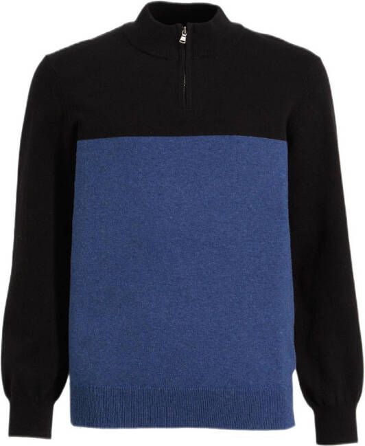 anytime schipperstrui blauw zwart