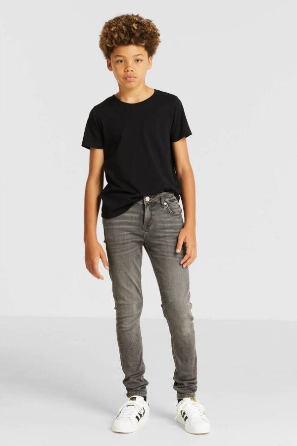 Anytime skinny jeans lichtgrijs Jongens Stretchdenim 110