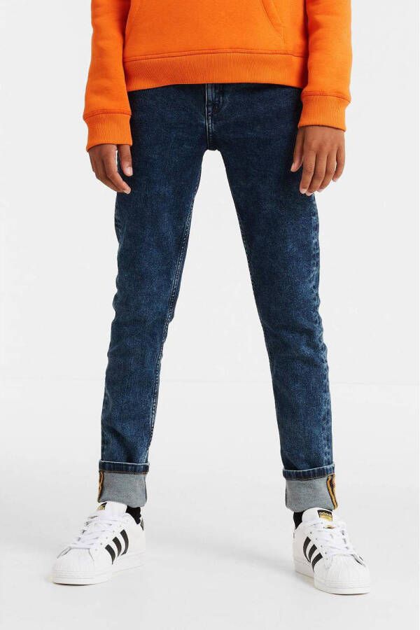 Anytime slim fit jeans blauw Jongens Denim Effen 104