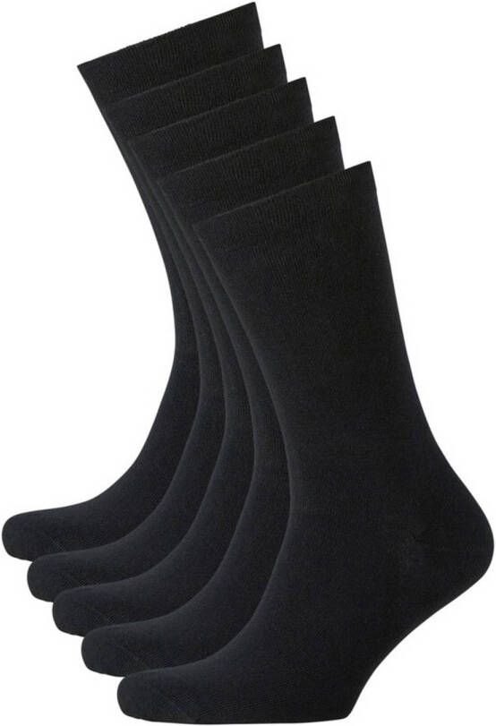 Anytime sokken biologisch katoen set van 5 zwart