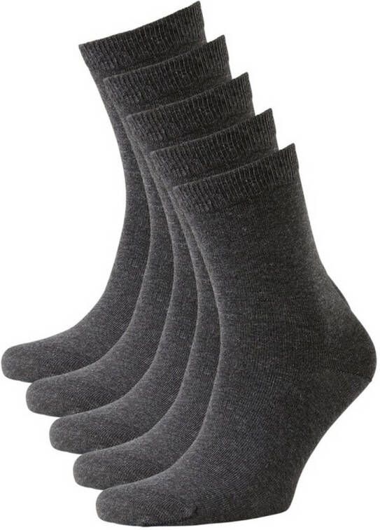 Anytime sokken set van 5 antraciet